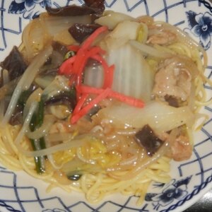 とろーり、にらともやしのあんかけ焼きそば